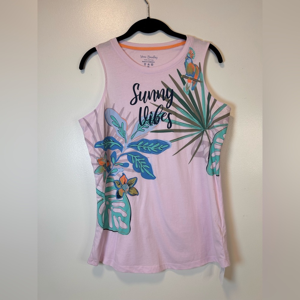 Vera Bradley Pink Tropical 'Sunny Vibes' Sleeveless Tank Women’s Medium